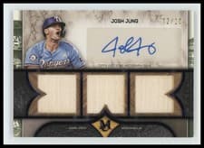 2025 Topps Museum Collection Single Player Signature Swatches Triple Relic Autographs Josh Jung #SPTRA-JJ card