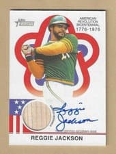 2025 Topps Heritage Bicentennial Autographed Relic Reggie Jackson #BAR-RJ card