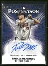 2025 Topps Postseason Performance Autograph Parker Meadows #PPA-PM card