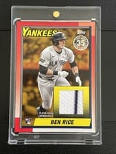 2025 Topps Update 1990 Topps Baseball Relics Ben Rice #90RU-BR card