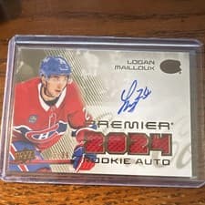 Logan Mailloux 2024-25 Upper Deck Premier Premier Rookie Auto Jersey card