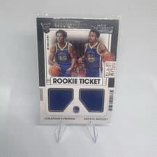 Moses Moody, Jonathan Kuminga 2021 Panini Contenders Rookie Ticket Dual Swatches card