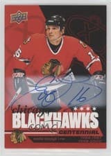 2025-26 Upper Deck Chicago Blackhawks Centennial Red Hot Autos Eddie Olczyk #63 card