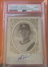 2025 Topps Allen & Ginter Carte de Visite Autographs Yoshinobu Yamamoto #CDVA-YY card