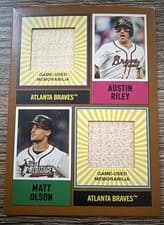 2025 Topps Heritage Dual Player MLB Collection Relics Matt Olson / Austin Riley #DPMCR-RO card