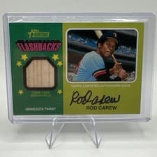 2025 Topps Heritage Flashbacks Autographed Relic Rod Carew #FAR-RC card