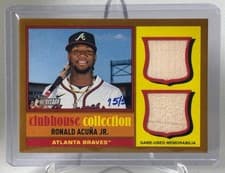 2025 Topps Heritage Clubhouse Collection Single Player Dual Relics Ronald Acuña Jr. #CCSDR-RA card