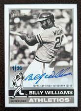 2025 Topps Heritage Real One Black and White Autographs Billy Williams #ROABW-BW card