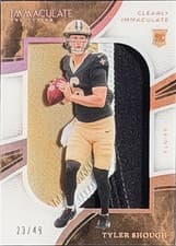 2025 Panini Immaculate Rookie Numbers Tyler Shough #40 card