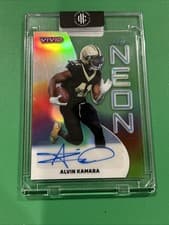 2025 Leaf Vivid Neon Autographs Alvin Kamara #NA-AK1 card