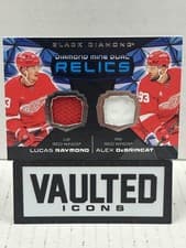Lucas Raymond/Alex DeBrincat 2025-26 Upper Deck Black Diamond Diamond Mine Dual Relics card