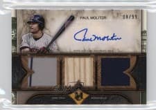 2025 Topps Museum Collection Single Player Signature Swatches Triple Relic Autographs Paul Molitor #SPTRA-PM card