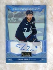 2024-25 O-Pee-Chee Platinum Blue Rainbow Autographs Jordan Eberle #BA-JE card