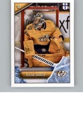 Juuse Saros 2021 Topps NHL Sticker card