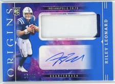 2025 Panini Origins Rookie Jumbo Jersey Autographs Riley Leonard #37 card