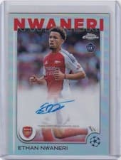 Ethan Nwaneri 2024 Topps Chrome UEFA Autograph card