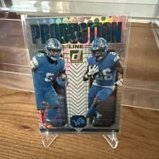 2025 Donruss Production Line David Montgomery / Jahmyr Gibbs #2 card