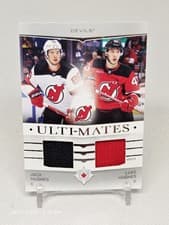 2024-25 Upper Deck Ultimate Collection Ulti-Mates Jersey Jack Hughes/Luke Hughes #UTM-HH card