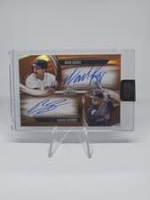 2025 Topps Chrome Black Pitch Black Pairings Dual Autographs Wade Boggs / Rafael Devers #PDPA-BD card