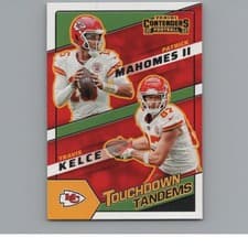 Patrick Mahomes II / Travis Kelce 2022 Panini Contenders Touchdown Tandems card