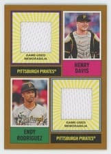 Endy Rodriguez / Henry Davis 2025 Topps Heritage Dual Player MLB Collection Relics card