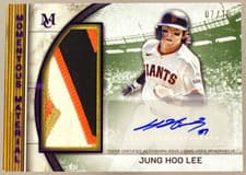 Jung Hoo Lee 2025 Topps Museum Collection Momentous Material Jumbo Patch Autographs card