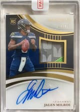2025 Panini Immaculate Premium Patch Rookie Autographs Jalen Milroe #8 card