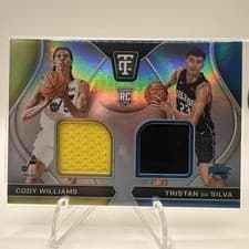 2024-25 Panini Totally Certified Rookie Dual Swatches Cody Williams/Tristan da Silva #RDS-CWT card