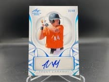 2024 Leaf Trinity Baseball Base Autograph Trent Caraway #BA-TC1 card