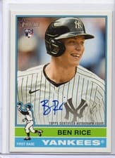 2025 Topps Heritage Real One Autographs Ben Rice #ROA-BRI card