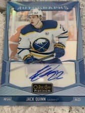 2024-25 O-Pee-Chee Platinum Blue Rainbow Autographs Jack Quinn #BA-JQ card