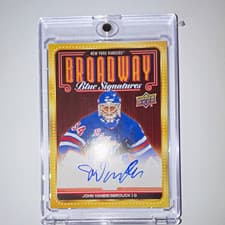 2025-26 Upper Deck New York Rangers Centennial Blue Auto John Vanbiesbrouck #26 card