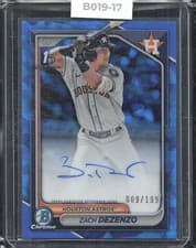 2024 Bowman Chrome Sapphire Edition Chrome Sapphire Prospect Autographs Zach Dezenzo #CSPA-ZD card