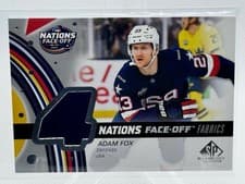 2025-26 SP Game Used 2025 4 Nations Face-Off Fabrics Adam Fox #4N-AF card