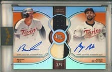 2025 Topps Five Star Dual Autograph Patch Brooks Lee/Byron Buxton #DPA-LB card