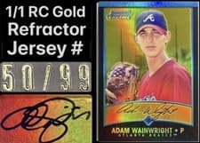 Adam Wainwright 2001 Bowman Chrome Gold card