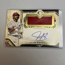2025 Topps Diamond Icons Autographed Jumbo Patches Juan Gonzalez #AJP-JG card