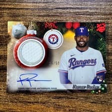 2025 Topps Holiday Autographed Relics Kumar Rocker #PAR-KR card