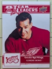 2025-26 Upper Deck Detroit Red Wings Centennial Team Leaders Gordie Howe #188 card