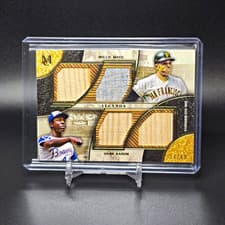 2025 Topps Museum Collection Dual Player Primary Pieces Quad Relics Legends Hank Aaron #DPQRL-MA