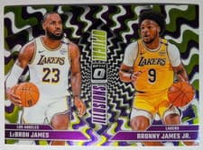 Bronny James Jr. / LeBron James 2024 Panini Donruss Optic Optical Illusions card