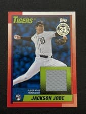 2025 Topps Update 1990 Topps Baseball Relics Jackson Jobe #90RU-JJ card
