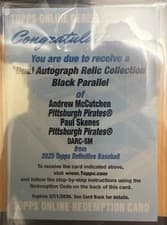 2025 Topps Definitive Collection Dual Autograph Relic Collection Andrew McCutchen #DARC-SM card