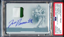 Joe Namath 2018 National Treasures Material Treasures Signatures card