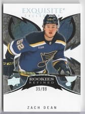 2024-25 Upper Deck Ice Exquisite Collection Rookies Refined Zach Dean #RR-5 card