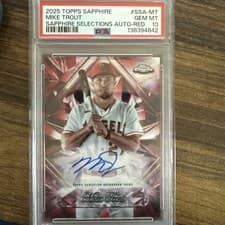 Mike Trout 2025 Topps Chrome Sapphire Sapphire Selections Autographs card
