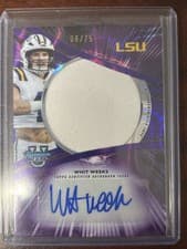 2025 Bowman University Best Prospect Jumbo Relic Autographs Refractor Whit Weeks #JRA-WW card