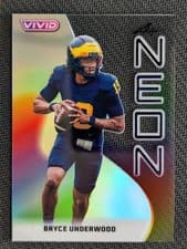 2025 Leaf Vivid Neon Bryce Underwood #NB-6 card
