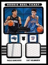 2022 Panini Contenders Rookie Ticket Dual Swatches Paolo Banchero, Chet Holmgren #RT2-CHB