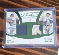 Don Sutton/Walter Alston 2025 Panini Flawless Flawless Dual Legendary Memorabilia card